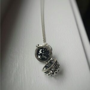 Saje Natural Wellness Silver Aromatherapy Necklace